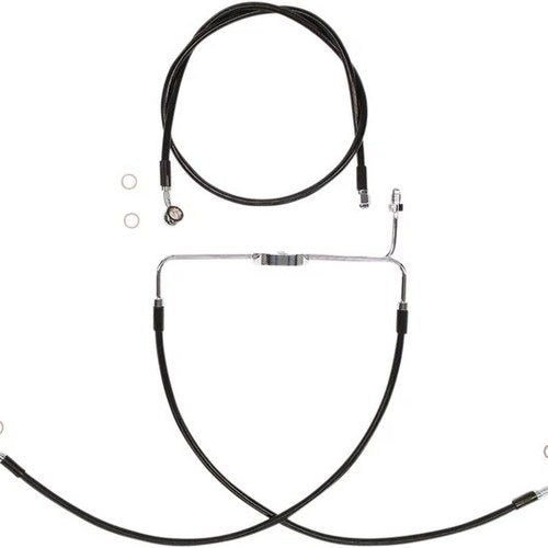 Magnum Alt Length XR Non-ABS Comp. Front Brake Line Kit 25" Blk/Chr #SBC1307-25
