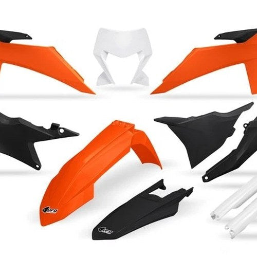 UFO Complete Plastics Kit 25 Special Orange/Black/White #KTKIT530F-111 KTM