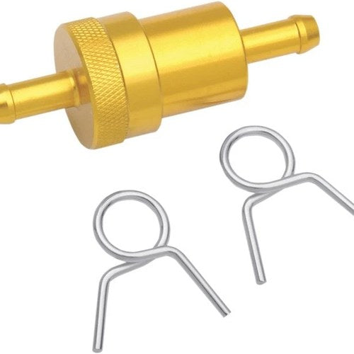 Emgo Fuel Filter 5/16" Aluminum Gold Universal