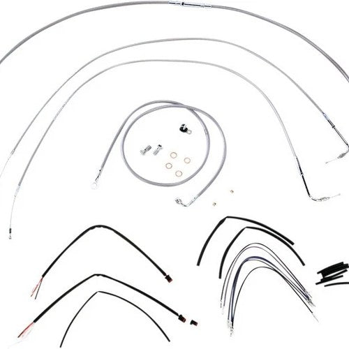 Burly Cable/Brake Line Kit for 14" Ape Hangers Stainless Braid #B30-1061