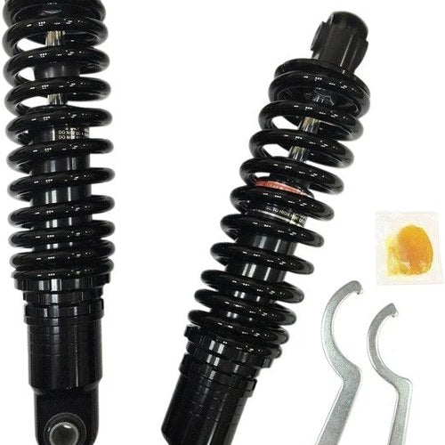 DS 12" Ride-Height Adjustable Shocks Heavy Duty Black Harley Davidson Dyna