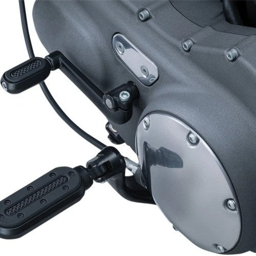 Kuryakyn Heavy Industry Pegs with Male Mount Adapters Satin Black #7032