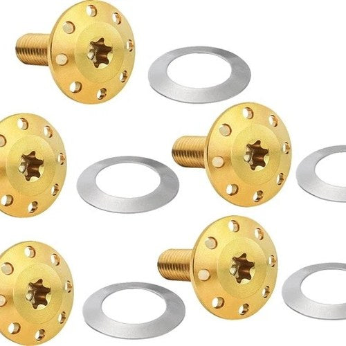 Arlen Ness Floating Brake Rotor Bolts Front Gold 5-Pack #300-916 Harley Davidson