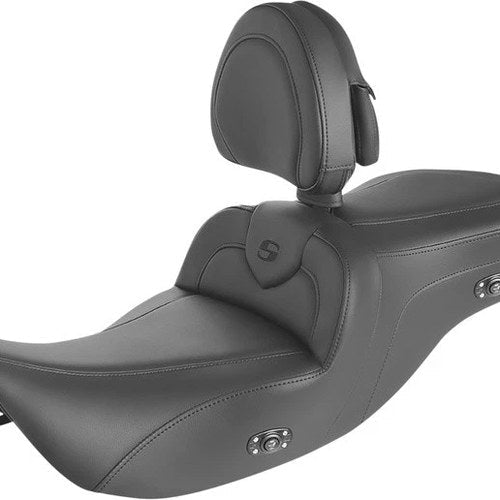 Saddlemen Heated RoadSofa Seat With Backrest #284520 Harley Davidson