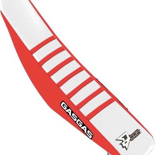 Dcor Ribbed Seat Cover Red/White/Red #30-65-003 Gas MC 125/MC 250