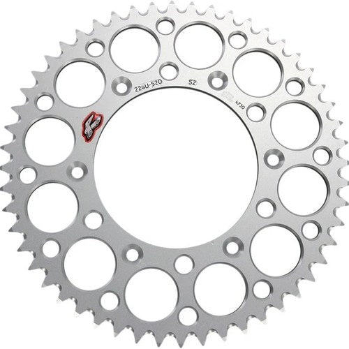 Renthal 520 Ultralight Aluminum Rear Sprocket 52T Silver #224U-520-52GPSI