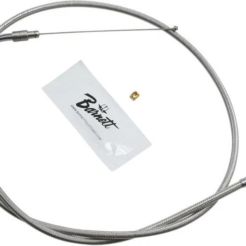 Barnett Pull Throttle Cable +6 Stainless Braided #114589 Harley Davidson