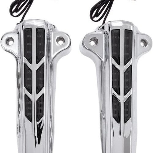 Forkini Lower Leg Fork Covers with LED Chrome 43001 Harley FLHT/FLHR/FLHX