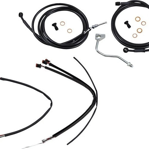 Burly Handlebar Cable/Line Kit for 16" Hangers w/ABS Black #B30-1186
