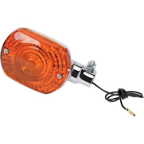 K&S DOT Turn Signal Assembly Single Filament Chrome Amber #25-2166 for Kawasaki