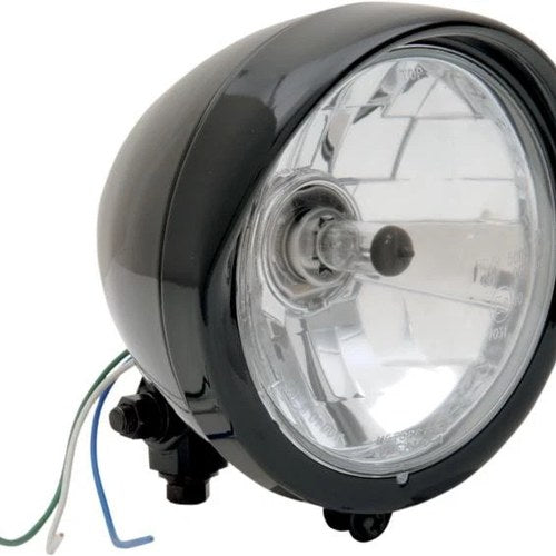DS Diamond-Style 5.75" Headlight Assembly With Visor Black