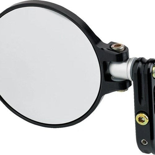 Joker Machine Folding Bar End Mirror Round 2.25" Black