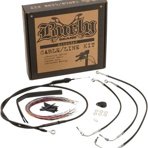 Burly Handlebar Cable/Line Kit for 15" Hangers w/ABS Black #B30-1235