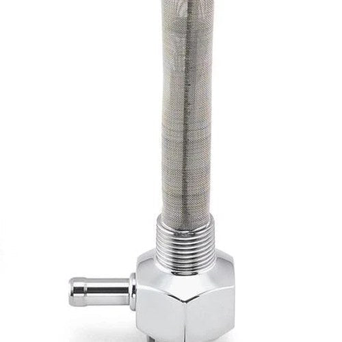 Pingel Smooth Power-Flo Petcock Chrome 90 Degree Forward 3/8" Npt Hex #1211-CH