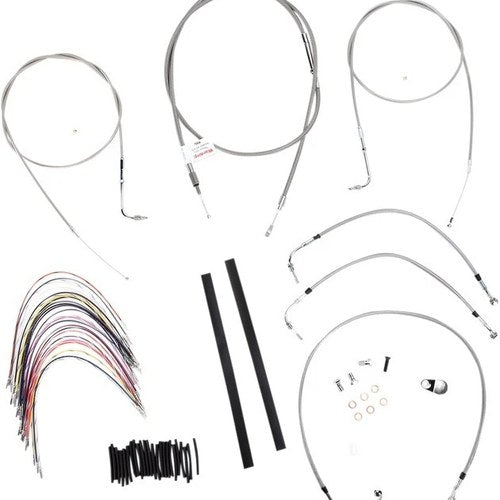 Burly Cable/Brake Line Kit for 16" Ape Hangers Stainless Braid #B30-1077
