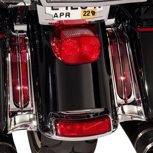 Ciro Filler Panel Fascia Lights Chrome/Red #40050 Harley Davidson