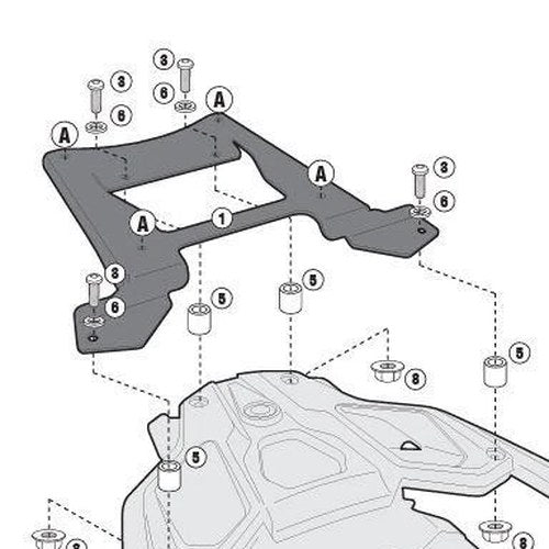 Givi Monokey Top Case Mounting Rack Black #SR5108 BMW R 1200 GS 2013-2018