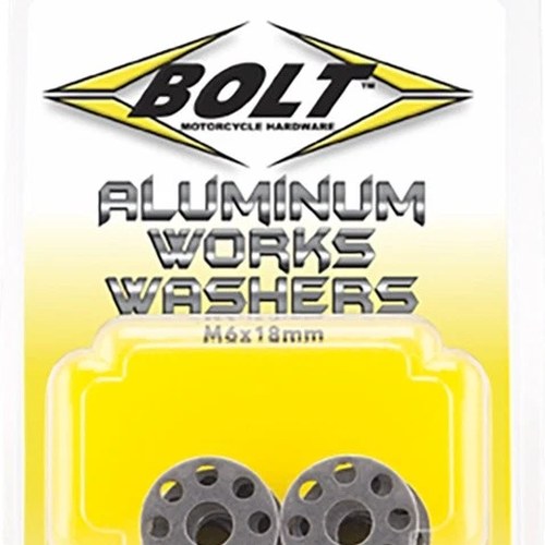 Bolt Motorcycle Hardware Aluminum Works Washers 6mm x 18mm 10-Pack