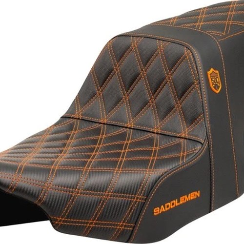 Saddlemen Sdc Performance Gripper Seat Orange Stitch #SC-82307D3 Harley Davidson