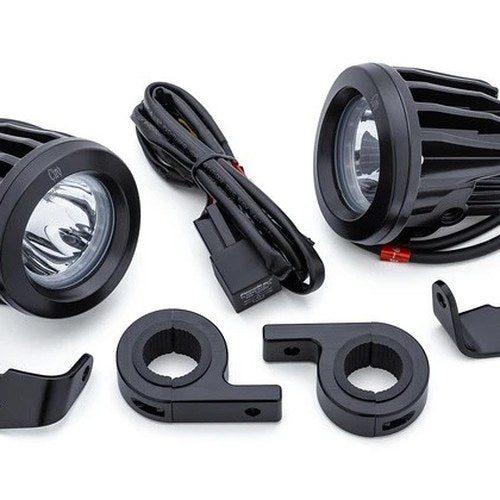 Ciro TAC-10 Engine Guard Bar Mount LED Light Cannons 1.25" Black