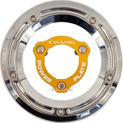 Trask Derby Cover/Power Plate Kit Chrome/Gold #TM-0051-CH-GD Harley Davidson