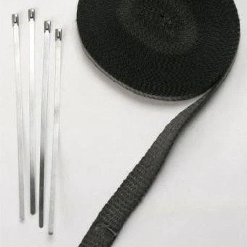 Cycle Performance Exhaust Wrap 1" x 50' Black Silver Ties