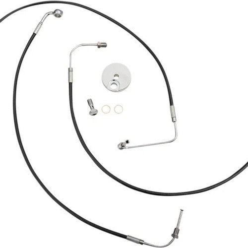 LA Choppers Black Vinyl Brake Line Kit for 12-14" Ape Hangers #LA-8154B13B