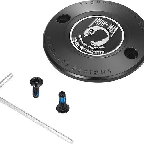 Figurati Designs 2-Hole Timing Cover POW-MIA Black #FD50-TC-2H-BLK