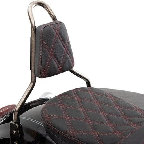 Drag Specialties Double Diamond Pad for Round Tapered Sissy Bars Black/Red