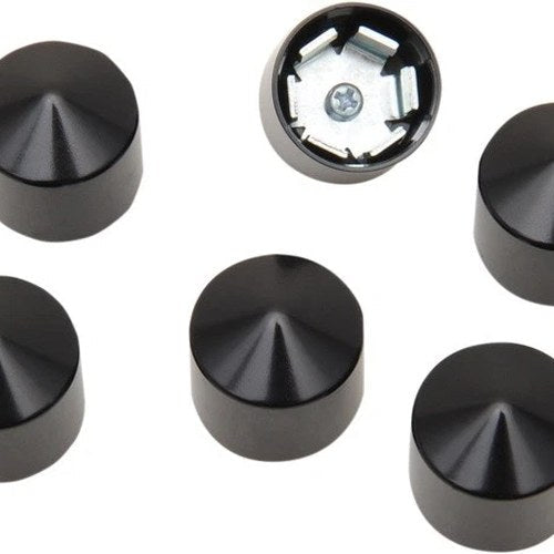 Ciro Rocker Box Caps Black for Harley Twin Cam Engines