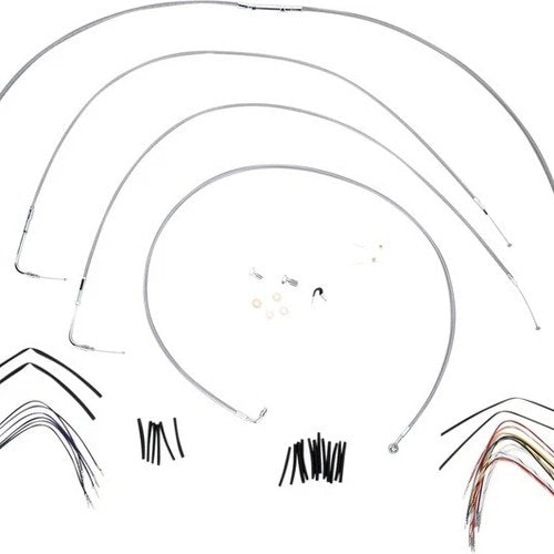 Burly Cable/Brake Line Kit for 16" Ape Hangers Stainless Braid #B30-1053