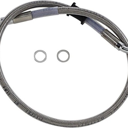 DS Braided Front Upper ABS Brake Line Kit 23-1/4" Clear Coated #212107