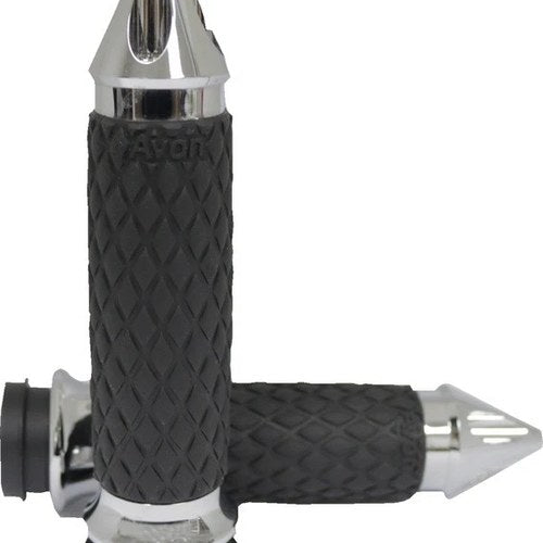 Avon Grips Diamond Contour Spike Grips Chrome #DIA-60-CH-FL-SP Harley Davidson