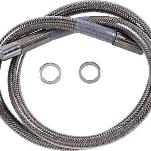 DS Braided Front Upper ABS Brake Line Kit 27-1/2" +6" Clear Coated #212098