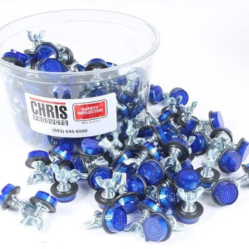 Chris Products License Plate Reflectors Blue 150-Pack