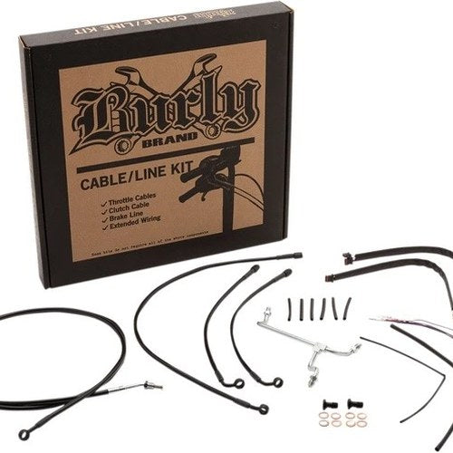 Burly Handlebar Cable/Line Kit for 14" Hangers w/o ABS Black #B30-1170