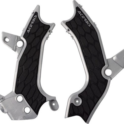 Acerbis X-Grip Frame Guards Silver/Black for Kawasaki KX450 4-Stroke 2024