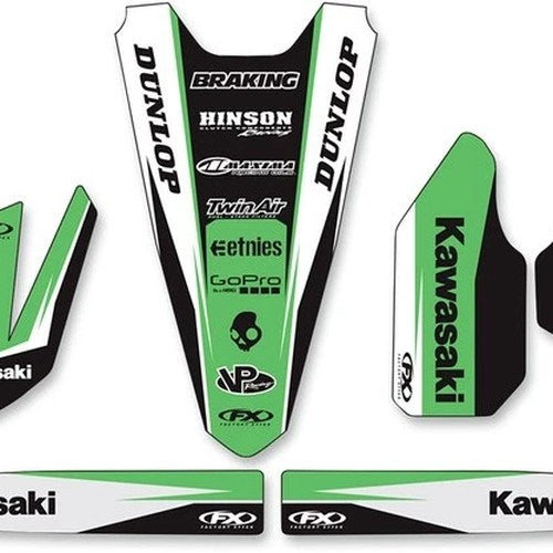 Factory Effex Universal Trim Kit Black/Green/White #19-50126 fits Kawasaki
