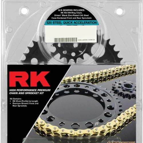 RK 520 Quick Acceleration Chain & Sprocket Kit Black/Gold Aprilia RSV4