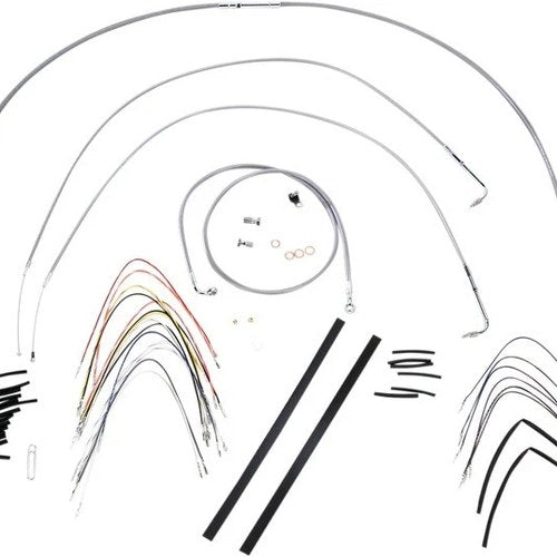 Burly Cable/Brake Line Kit for 14" Ape Hangers Stainless Braid #B30-1050
