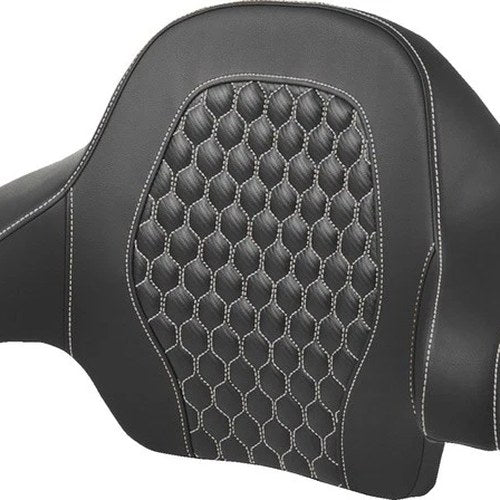 Saddlemen RoadSofa HC Tour-Pak Backrest Pad Silver Stitch 285081 Harley Davidson