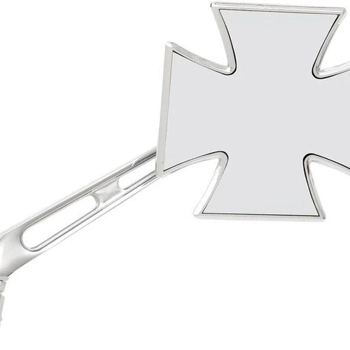 Emgo Maltese Cross Mirror Split Stem Right 10mm Chrome Tinted Universal