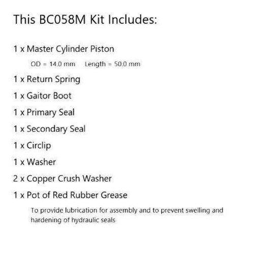 Brake Master Cylinder Rebuild kit for select Honda models Front 45530-442-315