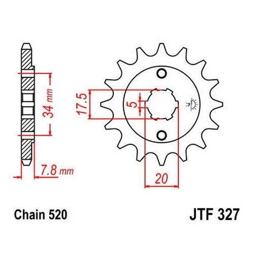 JT Front Sprocket 520 13T #JTF327.13 Honda CRF150F/CRF230F/XR250R/XR250L