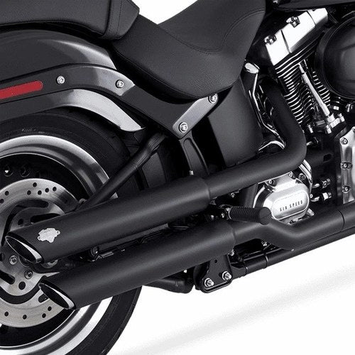 Vance & Hines Pcx Twin Slash Dual Slip-On Mufflers Black Harley Davidson FatBoy