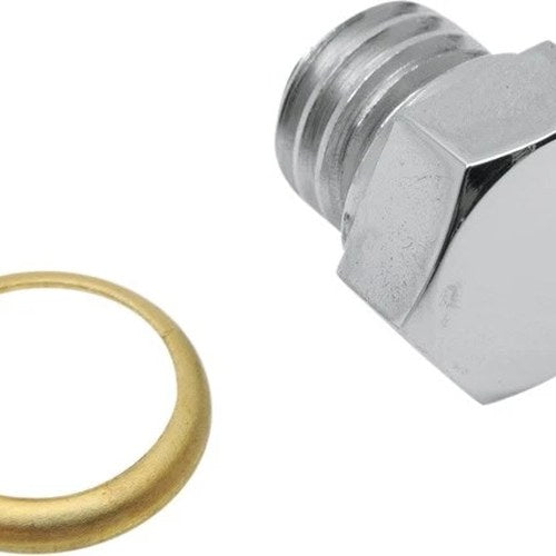 Colony Oil Tank Drain Plug 1/2"-20 Chrome #8493-2 Harley Davidson
