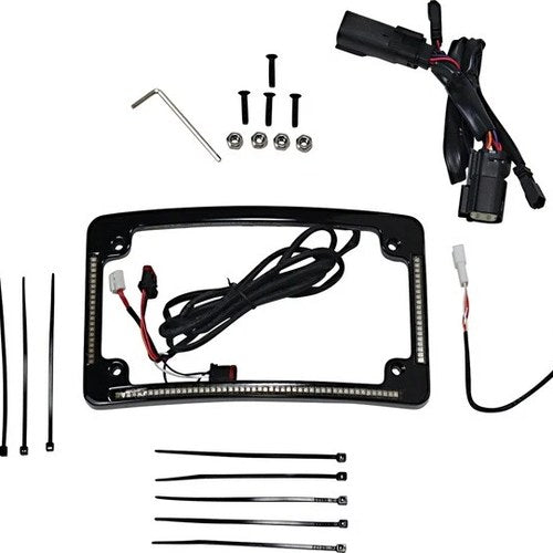 Custom Dynamics LED R/T/B Radius License Plate Frame Black #TF05-BCM4-B