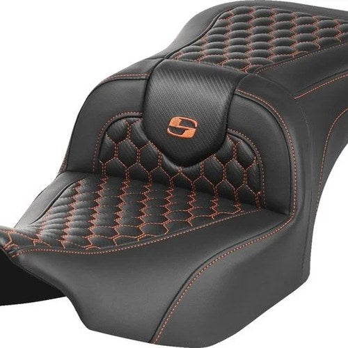 Saddlemen RoadSofa HC Seat Orange Stitch Harley Davidson Road Glide/Street Glide