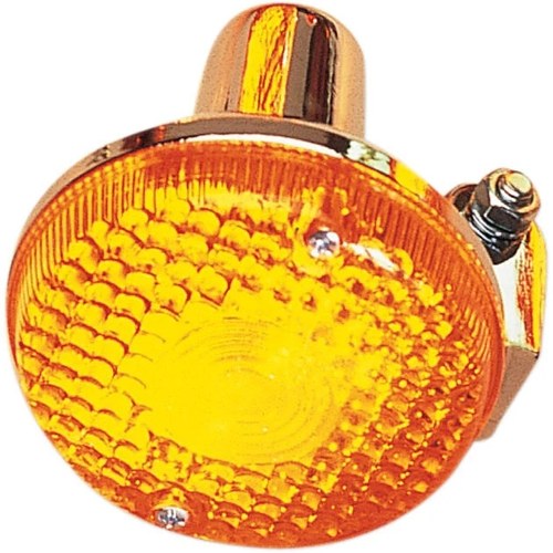 K&S DOT Turn Signal Assembly Dual Filament Front Chrome Amber #25-2195