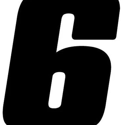 Dirt Digits Vinyl Numbers 4"H Black #6 3-Pack